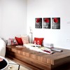 DuoBaorom Rose Zen Wall Art Red Canvas Bathroom Decor Black