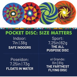 BUENA ONDA MayaFlya Pocket Disc 4 Pack - Amazing Flexible Frisbees, Dog Toy, Best Gifts for Kids and Adults, Ultimate Sports Game, Super Fun Indoor Play and Outdoor Games