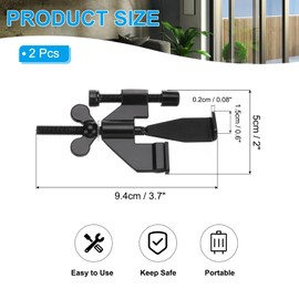 PATIKIL Black Portable Security Door Lock, 2 Pack Adjustable Hotel Door Lock Devices for Enhanced Safety for Traveling Hotel Home Apartment