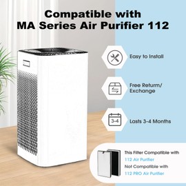 112 Replacement Filter | Perfect Compatibility with 112 | 3 in 1 with Pre-filter, HEPA 13 and Activated Carbon | 2-Pack