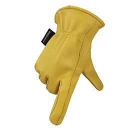 OLSON DEEPAK 2 Pairs Leather Gardening Gloves for Women/Men, Driving Gloves Made of Sheepskin, Soft and Flexible, HY007, M (Pack of 2)