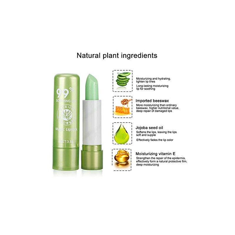 Bálsamo Labial de Aloe Vera que Cambia de Color -