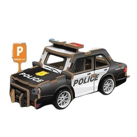 Wooden Puzzle 3D Vehicles Wooden Puzzle Vehicles with Reverse Function (Police Car)