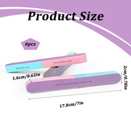MOLZINY Pack of 6 Coloured Polishing Files Fingernails Polishing File Fingernails Multidimensional Nail Buffer Multifunctional Nail Polishing File Nail File for Nail Salons Nail Care