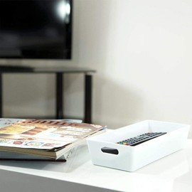 Wham Studio Plastic Storage Cool Basket/Box - Rectangular 2.01 Plastic Storage Box - Wham Studio Kitchen Home Office Storage Basket Boxes (Cool Grey)