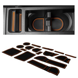 CupHolderHero Fits Subaru Crosstrek 2013-2017 & Fits Subaru Impreza 2012-2016 Accessories - Custom Non-Slip Anti-Dust Cup Holder Inserts, Center Console Liners, Door Pocket Mats, 22pc Set, Orange Trim