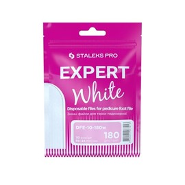 STALEKS PRO Expert 10 Disposable White Abrasives for Foot File (180 Grit, 30 Pcs) – Replaceable Abrasive Files for MBE-10 Base Pedicure