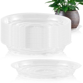20 Pack 14 Inch Plant Saucer Clear Plant Saucers for Outdoors Plants Drip Trays Extra Large Pot Saucer No Holes Pot Saucers Planter Trays for Outdoor Plants Bulk Plastic Tray for Flower, Potted Tree