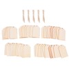 50pcs Wood Pieces DIY Natural Rustic Unfinished Wood with Hemp