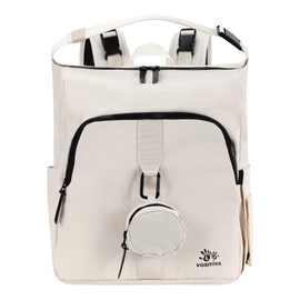 vosmles Diaper Bag Backpack with Changing Pad, Wet Dry Bag, Pacifier Case and Stroller Straps, Soft Cotton Lining, Baby Travel Bag for Moms and Dads（Beige）
