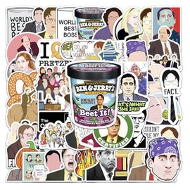 The Office Variety 50ct Vinyl Large Deluxe Stickers Variety Pack - Laptop, Water Bottle, Scrapbooking, Tablet, Skateboard, Indoor/Outdoor - Set of 50