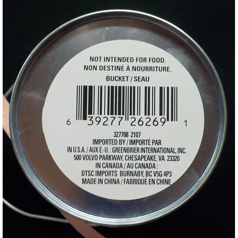 GREENBRIER SILVER BUCKET/PAIL WITH PINK BOW PARTY DECORATION