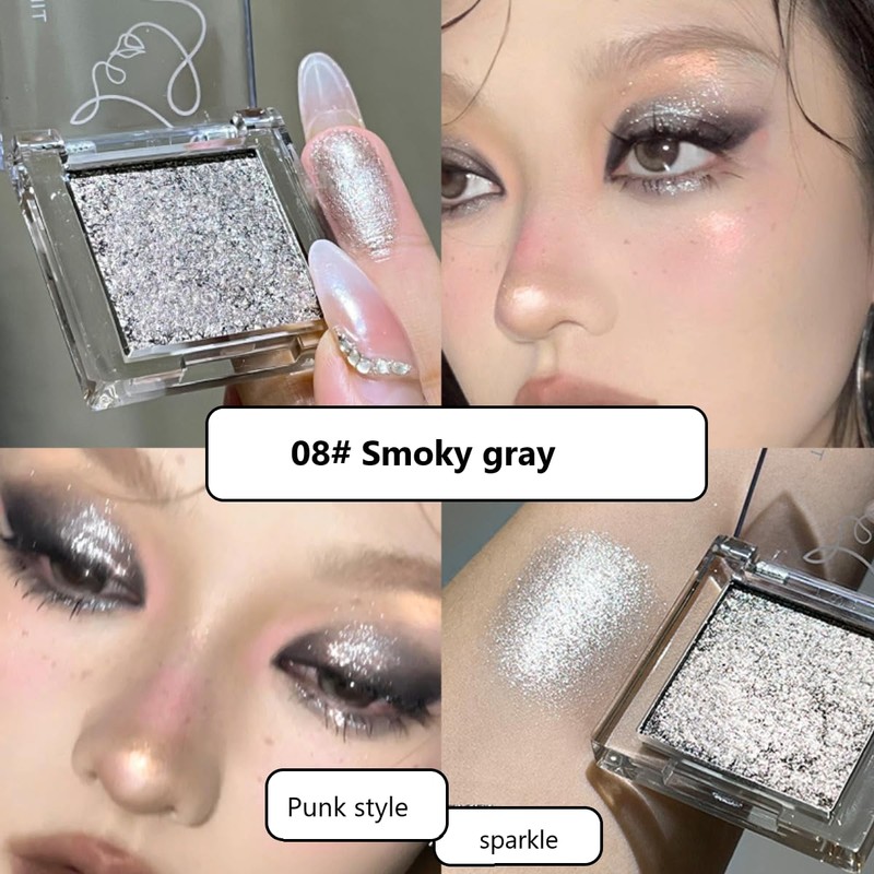 KARLOR Eyeshadow Shimmering Metallic Silver Mother of Pearl Eyeshadow Glitter