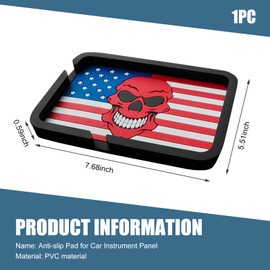 Qurbuns Car Anti Slip Mat Phone Holder, Skull Dashboard Non-Slip Pad, Multifunction Rotatable Anti Skid Mat with Phone Slot, Universal Large Pad for Phones Sunglasses Keys Gadgets (Multicolored)