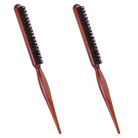 EASONGEE 2pcs Boar Bristle Hair Brush,Teasing Hair Brush Smoothing Hair Brush Slick Back Hair Brush Back Combing Brushes for Long Thick Curly Wavy Dry or Damaged Hair Reducing Hair Breakage