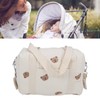 Multifunctional Baby Stroller Storage Bag Zipper Embroidery Reusable Handbag Nappy