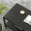 EXCEFUR Coffee Table with Storage Shelf, Rustic Wood and Metal