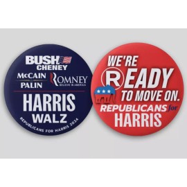 Republicans for Kamala Harris Walz Pin Buttons President 2024 Political D 2.25"