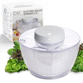 COOK WITH COLOR Electric Salad Spinner, Round 4.5L Capacity – Fast Drying & Easy Spin for Fresh Greens, Goat/Mink