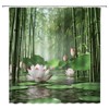 Spa Lotus Shower Curtain Asian Bamboo Zen Japanese Style Relax