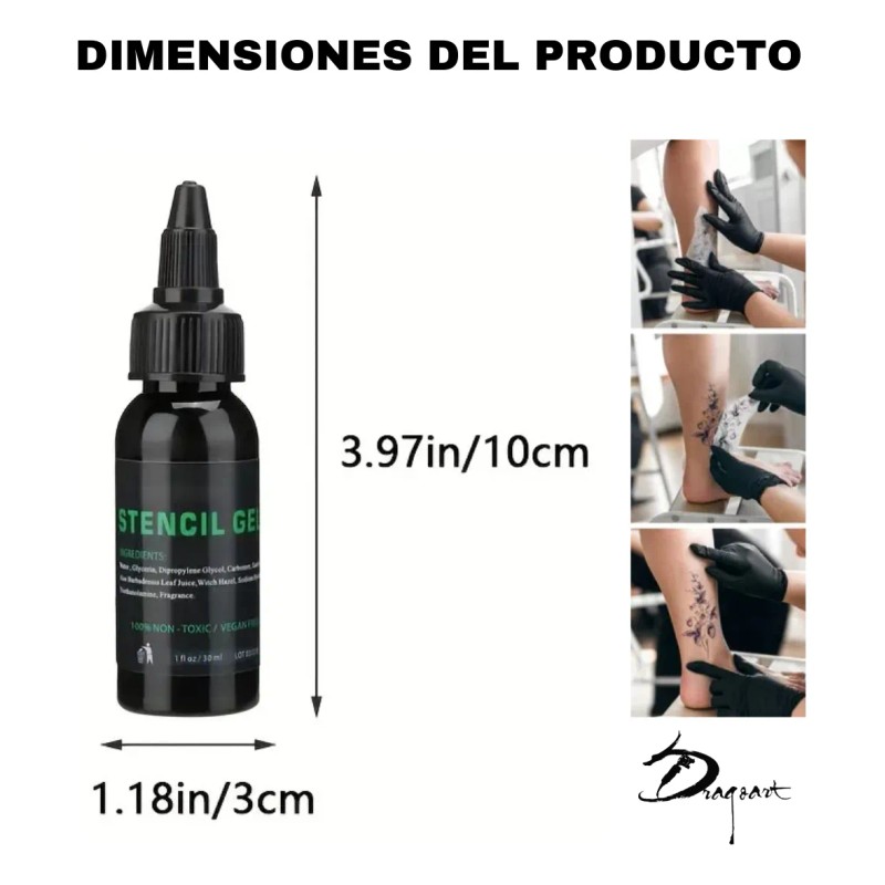 Pega Stencil Gel Hectográfico Para Tatuaje 60 Ml