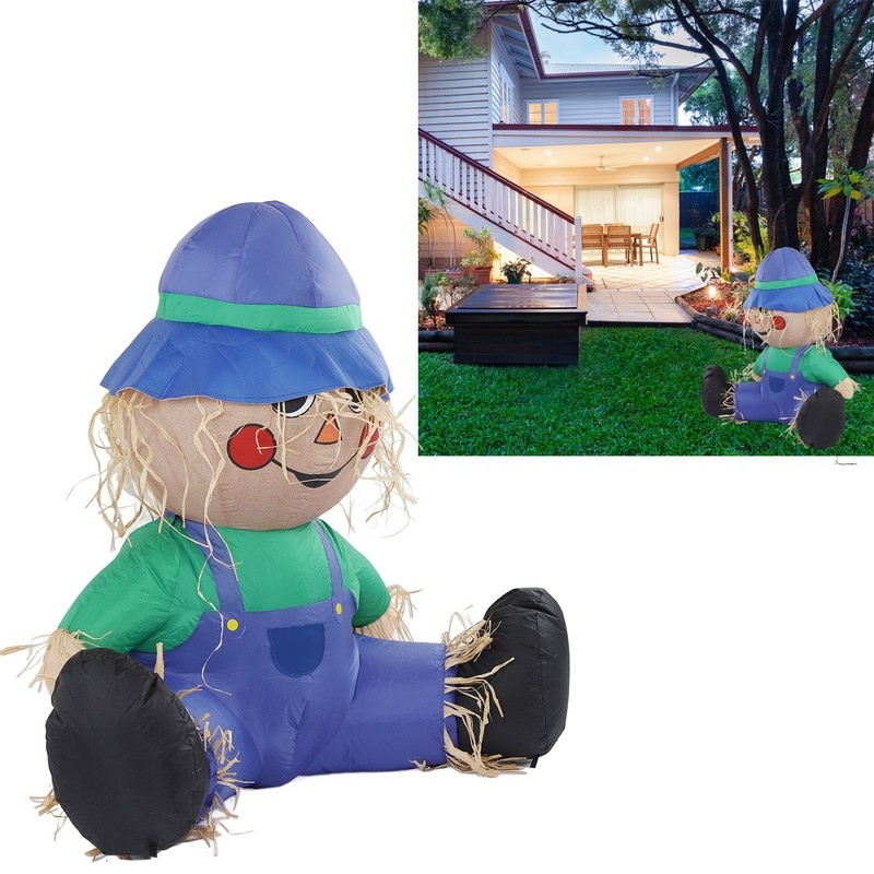 Inflatable Boy Decoration Built in LED Light Waterproof Harvest Scarecrow
