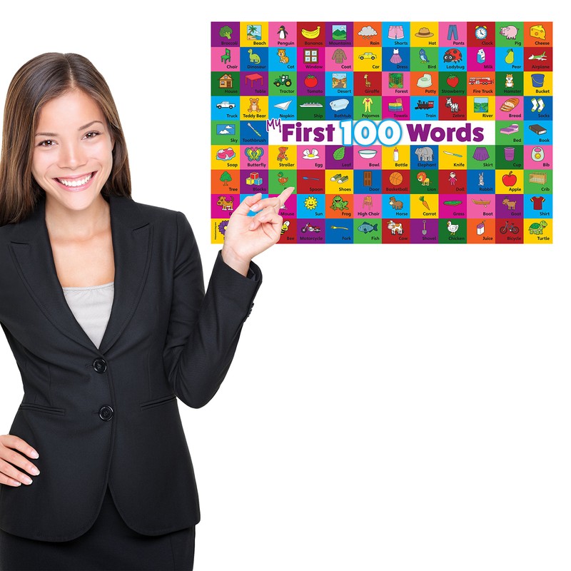 Palace Learning My 100 First Words LAMINATED Poster (18 x