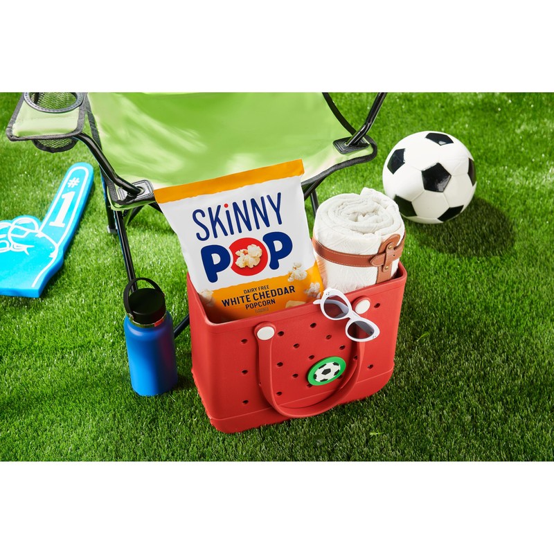 SkinnyPop Popcorn, White Cheddar, Whole Grain, Dairy-Free Snack, 4.4oz Bag