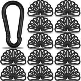 100Pcs 3" Heavy Duty Spring Snap Hook Carabiners, M8 5/16" Galvanized Steel Black Carabiner Clip, Quick Link Keychain for Hammock Swing Set Outdoor Travel Camping Fishing Hiking