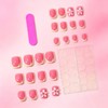 Flower Press on Nails with 3D Design Glossy Yellow French