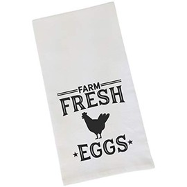 Flour Sack, Tea Kitchen Towel - Farm Fresh Eggs - Chicken