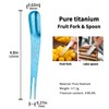 TiTo Titanium 3Pieces Fruit Forks, Ultralight Antirust Pure Titanium Dessert