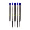 5 x Blue Compatible Medium Ballpoint Soft Roll Refill for