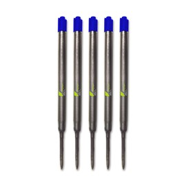 5 x Blue Compatible Medium Ballpoint Soft Roll Refill for Parker Pens - Blue (Pack of 5)