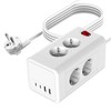 8-Way Socket Tower Distribution Socket, Power Strip with 2USB A