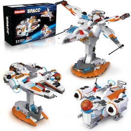 STEM 3 in 1 Space Vehicle Building Set - Creative Play Space Building Set with Spacecraft Model, Drone, and Wing Fighter, Great Birthday Gift Toy for Star Fans Kids Boys Ages 8+