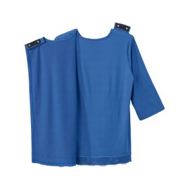 Women’s Open-Back Adaptive No-Peek Lace V-Neck Top - Marine Blue LGE