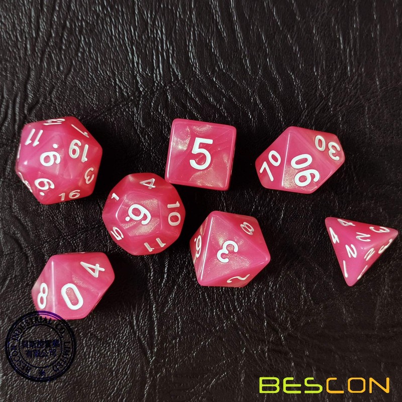 Bescon Moonstone Dice Set Peachy, Bescon Polyhedral RPG Dice Set