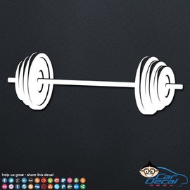 Barbell Weight Bodybuilding Vinyl Decal Sticker Bumper Cling for Car Truck Window Laptop Wall Cooler Tumbler | Die-Cut/No Background | Multi Sizes/Colors | by Car Decal Geek-Green, 20"