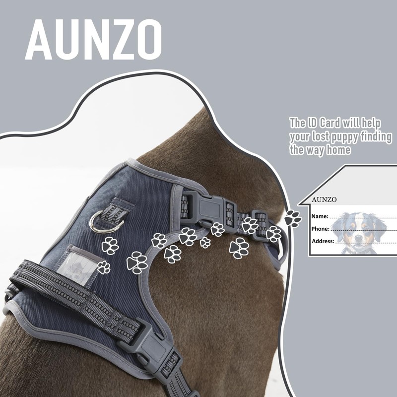 AUNZO No-Pull Adjustable Dog Harness for Small Dogs,Easy Control with