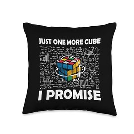 Just One More Cube I Promise Funny Speed Cubing Math Lover Throw Pillow