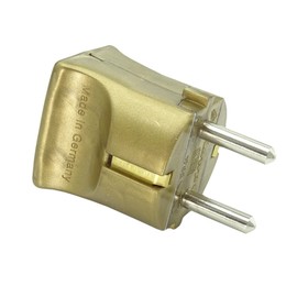 Schuko Plug Type F CEE 7/4 Polished 250 V 10 A Protection Contact Plug Euro Plug Protective Contact Plug (Gold)