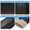 Mens Leather Gloves Cold Weather Warm Gloves with Cashmere Lined,Black,L