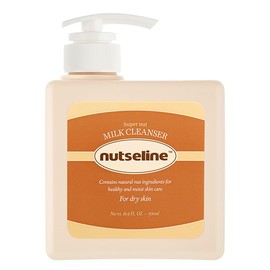 nutseline Super Nut Milk Body Wash, for Sensitive Skin, Body Milk and Face Cleanser for Dry Skin,100% Plant-Based, Hypoallergenic, Floral Fruity Scent, (500ml / 17.6 fl oz.)