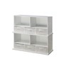 Stackable 5 Shelf Storage Organizing Cubby with 3 Fabric Baskets