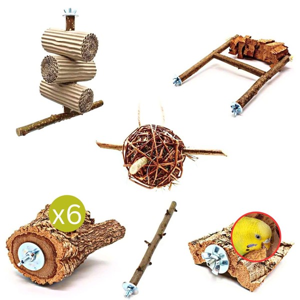 Vogelgaleria® 6-Piece Shredder and Nibbler Set for Birds, Basic Equipment