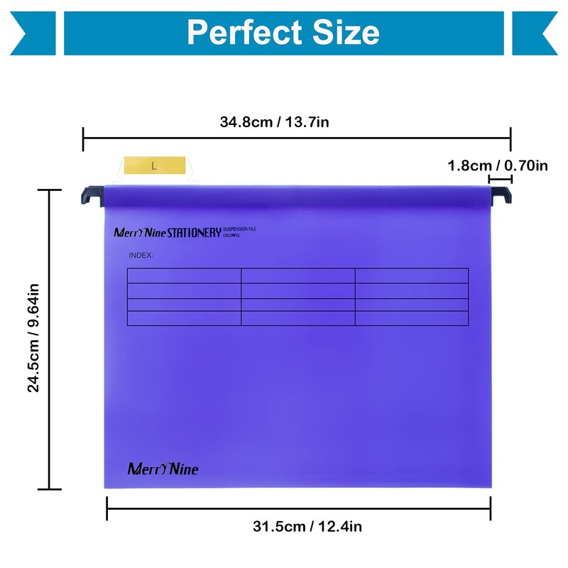 MerryNine A4 Hanging Files Polypropylene Filing Cabinet Hanging Files with