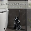 2025 Ceramic Dog Toilet Brush Holder Set, French Bulldog Design