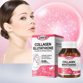 DHOP Skin Radiance Complex – Multi-Source Collagen & Glutathione Capsules with Hyaluronic Acid for Bright, Firm, Hydrated Skin, 60 Count