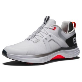 FootJoy Men's Hyperflex Golf Shoe, White/Black/Red, 9